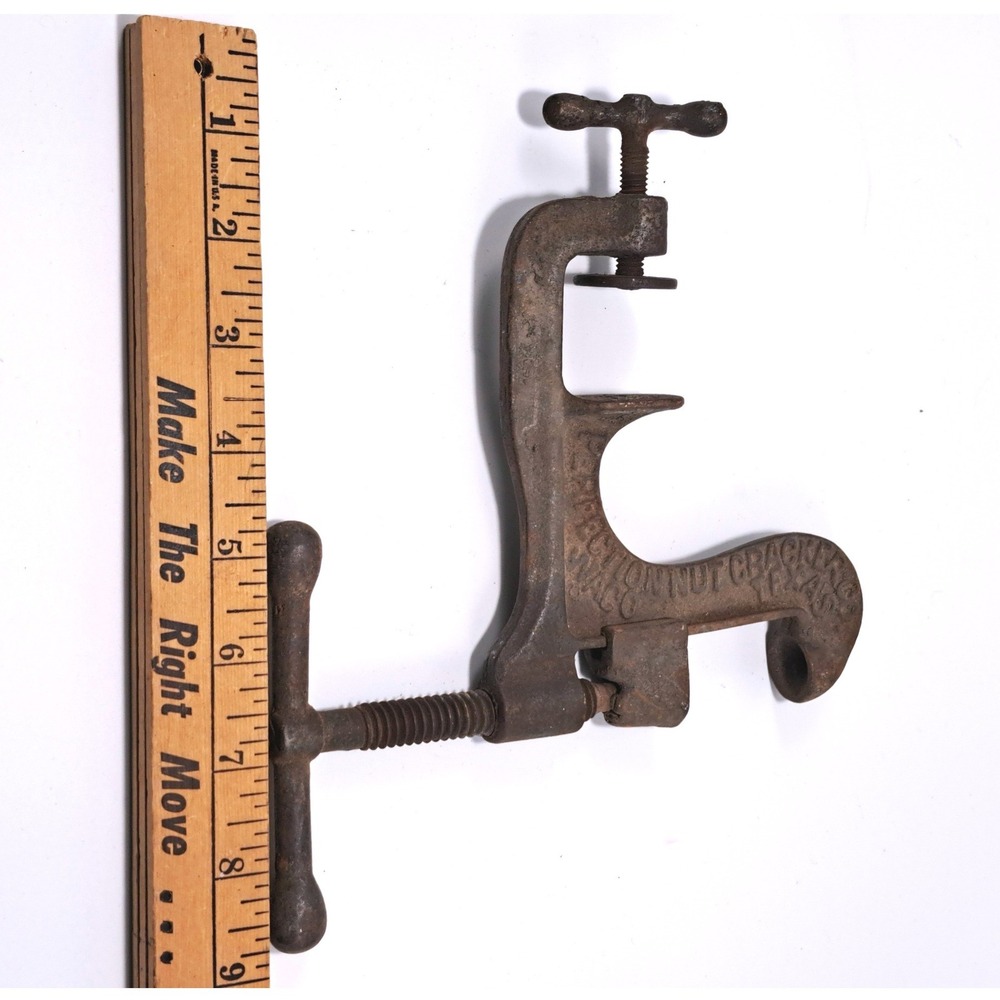Antique Perfection Nut Cracker Waco Texas Cast Iron Table Mount Tool Pat Pending
